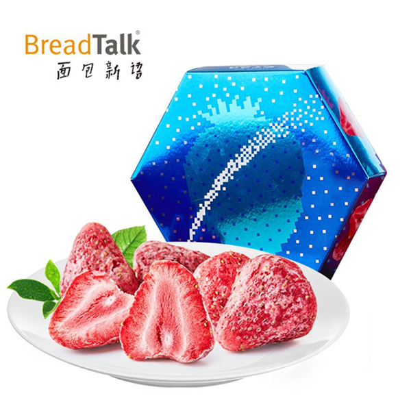 网红零食！面包新语 干草莓脆牛奶巧克力 60g