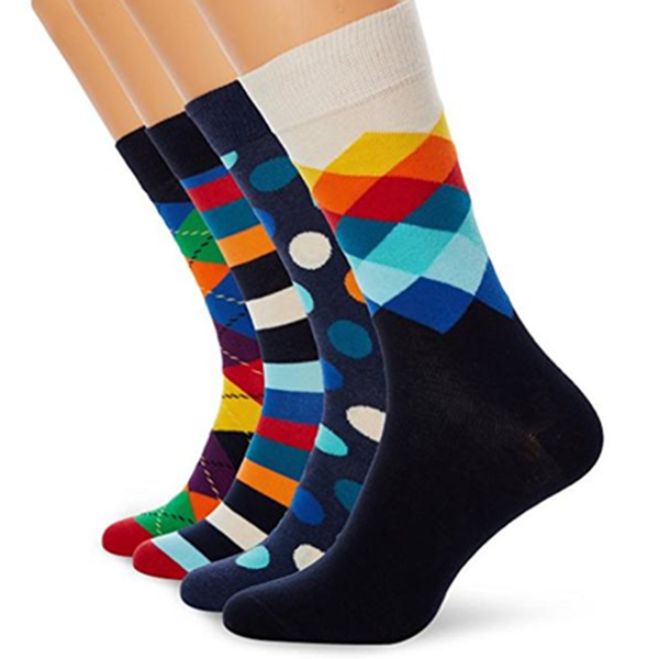 调皮又时髦！Happy Socks 男士中筒袜礼盒 4双装