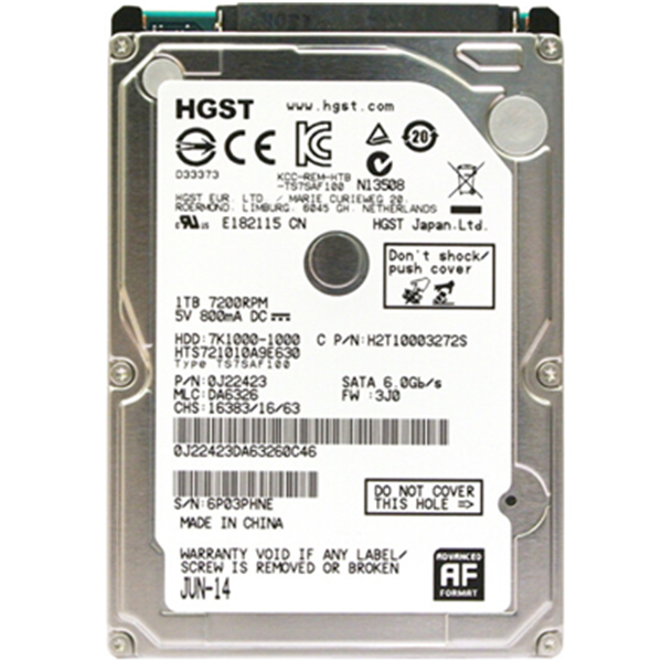 升级利器！昱科1TB SATA6Gb/s笔记本硬盘