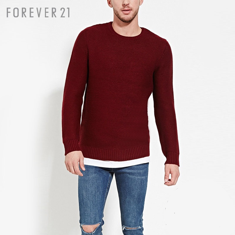 休闲简约！Forever21 男士简约经典长袖针织衫