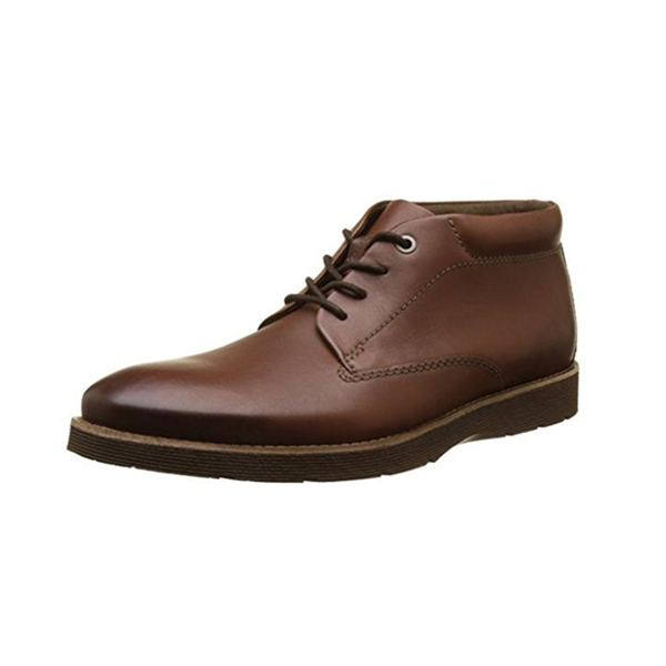 质感光泽！Clarks Folcroft Mid 男款 真皮短靴