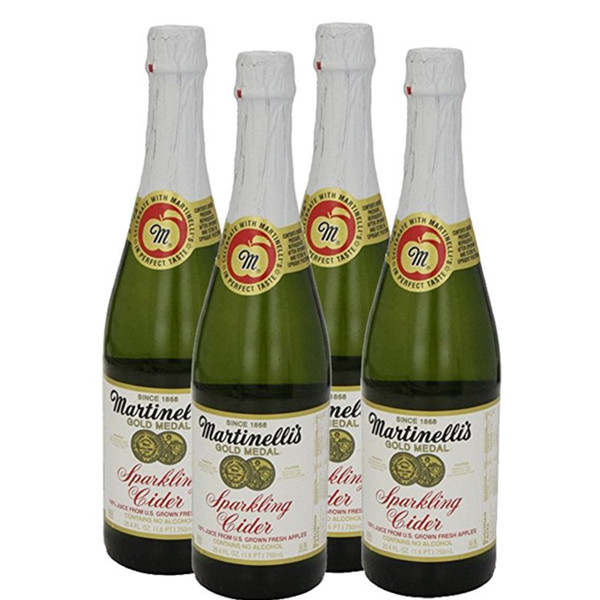 MARTINELLI'S无酒精香槟气泡苹果汁750毫升*4瓶装