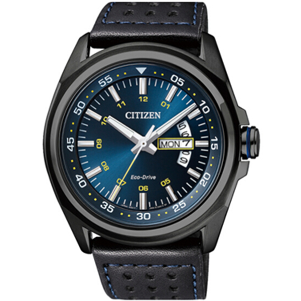 西铁城光动能双日历带夜光男表AW0024-15LB