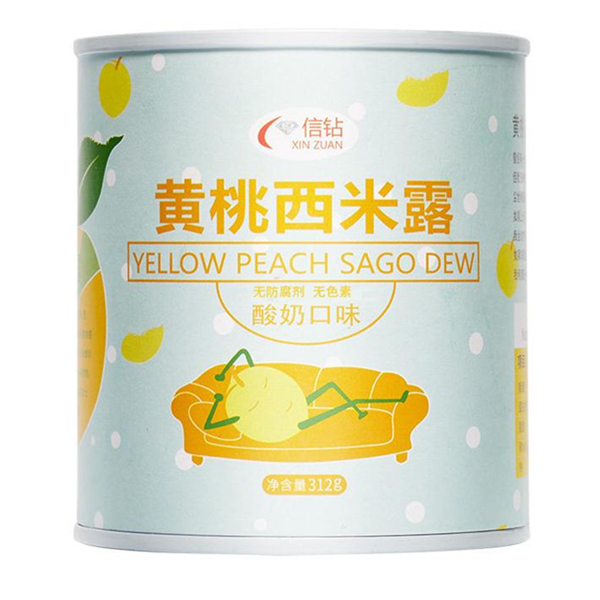 信钻 酸奶黄桃西米露罐头 312g*6