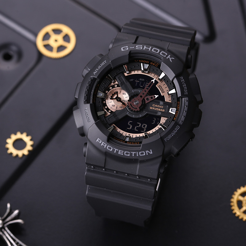 卡西欧 玫瑰金运动石英男表 GA-110RG-1A