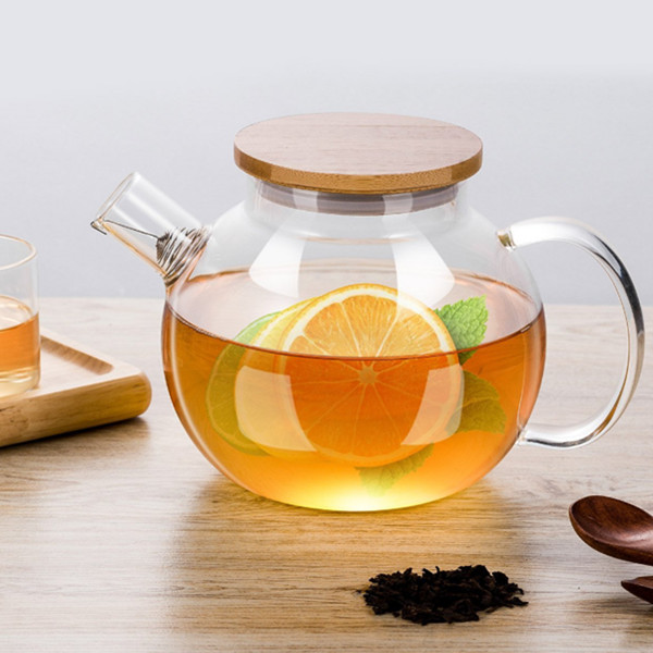 宝优妮不锈钢过滤冲茶器耐热玻璃花茶壶