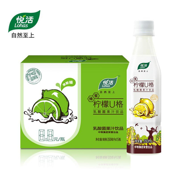618好价：中粮悦活 柠檬U格乳酸菌饮料 350ml*15