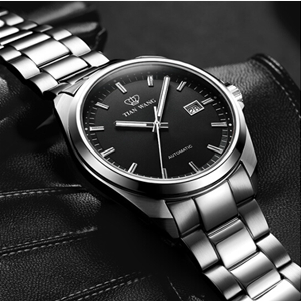 天王表山河系列钢带机械钟表GS5976S.D.S.B