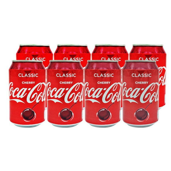 可口可乐樱桃口味汽水330ml*8 整箱*2(英国进口)