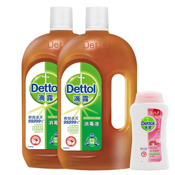 Dettol滴露消毒液+洗衣液+沐浴露套装
