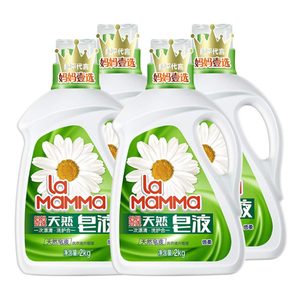 妈妈壹选天然皂液洗衣液(倍柔)2kg*4