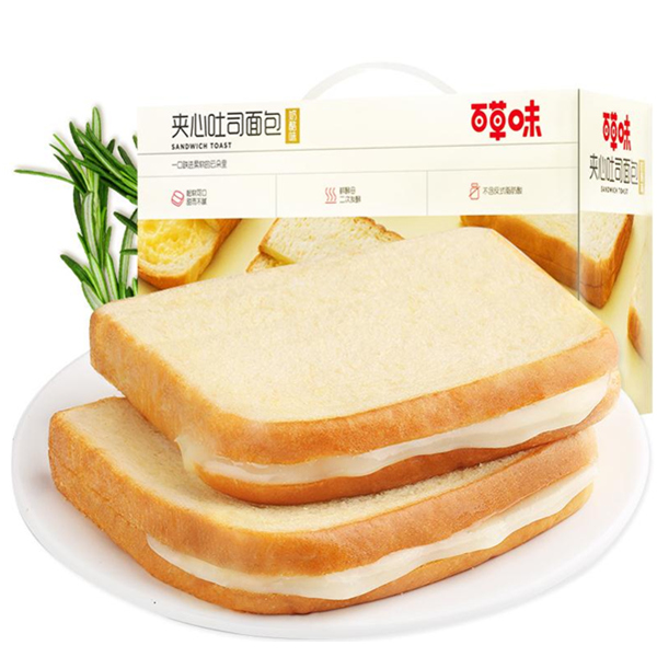 新品：百草味 元气吐司 850g