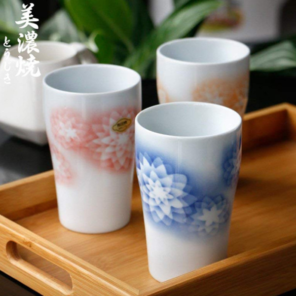 日本进口美浓烧家用陶瓷马克杯三件装