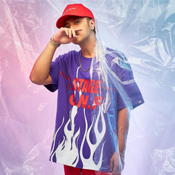 STAGE FLAME TEE 火焰宽松短袖T恤