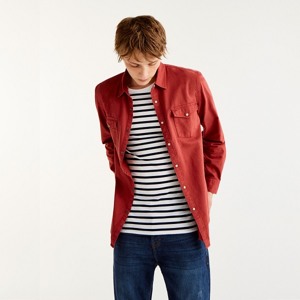 PullAndBear 牛仔风丹宁衬衫