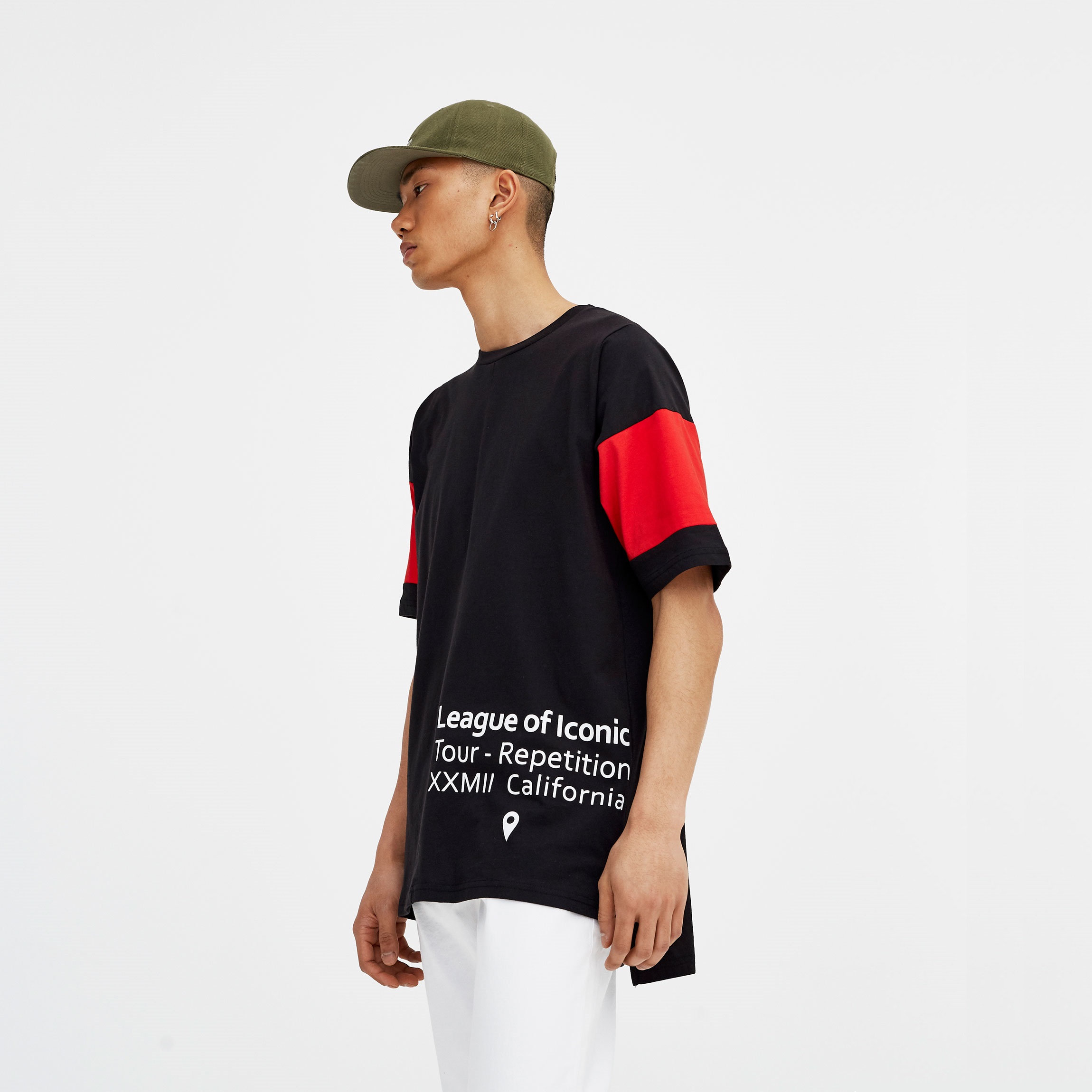 PULL＆BEAR 男士拼接撞色T恤 05232503