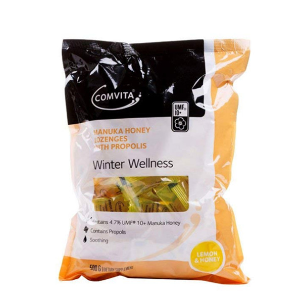 Comvita康维他麦卢卡10+蜂胶蜂蜜糖柠檬味500g