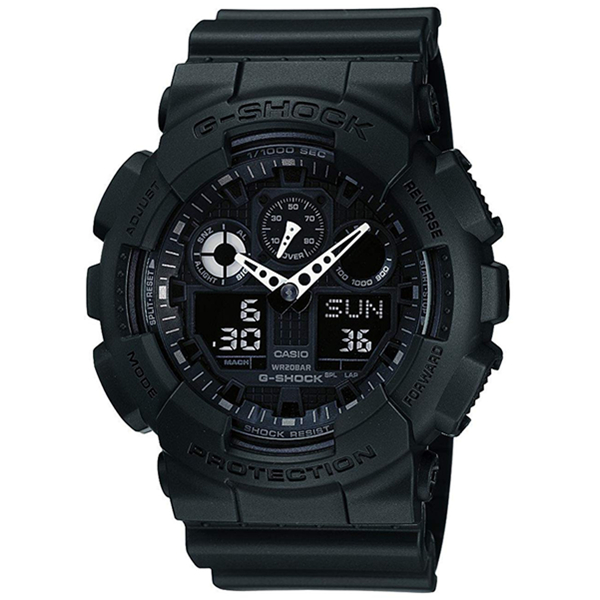 卡西欧G-SHOCK双显运动电子男表GA-100-1A1