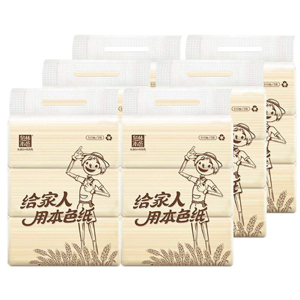 泉林本色抽纸环保装2层170抽×3包×6提共18包