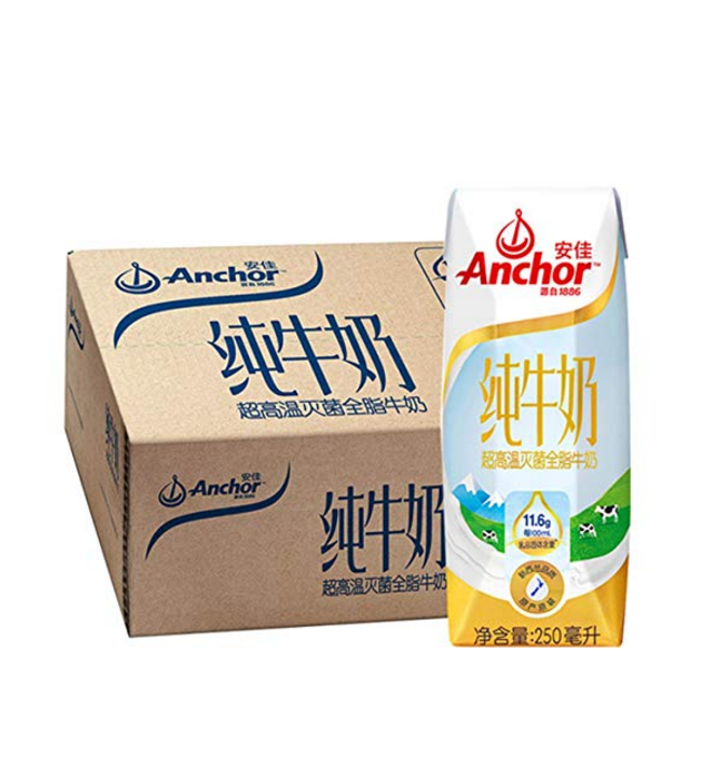 安佳Anchor全脂牛奶UHT纯牛奶250ml*24