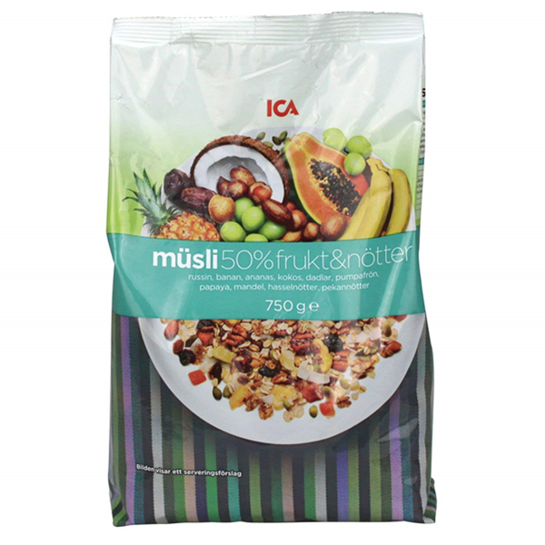 ICA爱西爱50%水果坚果什锦粗粮麦片750g