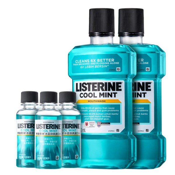 李施德林冰蓝劲爽漱口水1L*2+100ml*3