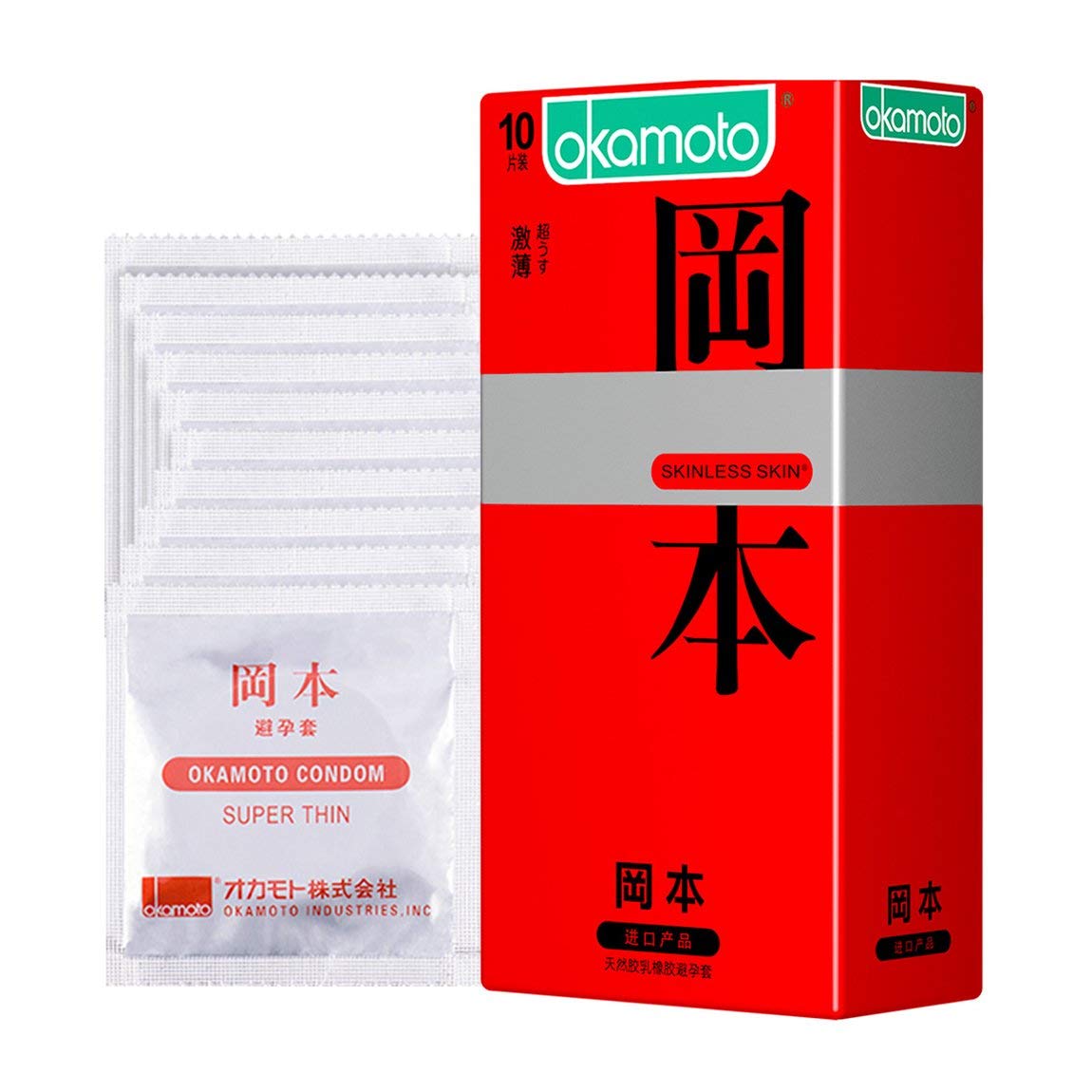冈本避孕套skin肤感激薄10片装