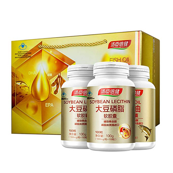 汤臣倍健鱼油100粒+大豆磷脂100粒*2礼盒装