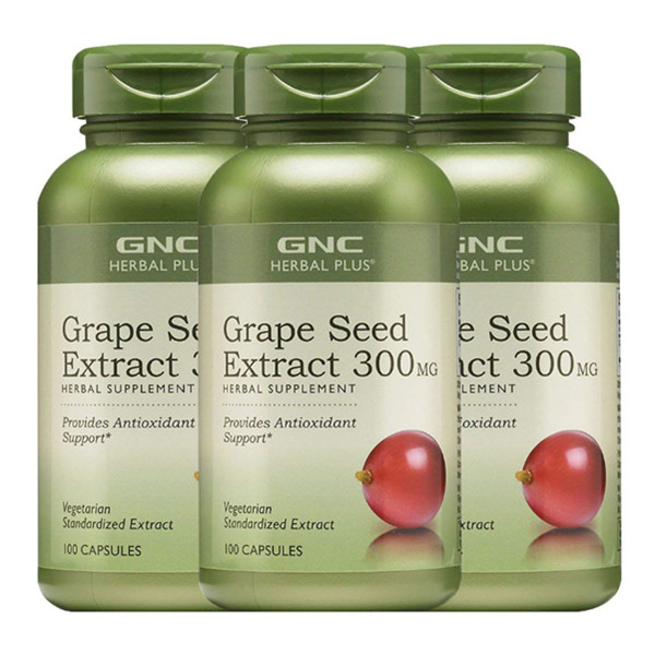 GNC健安葡萄籽浓缩精华胶囊300mg*100粒*3瓶