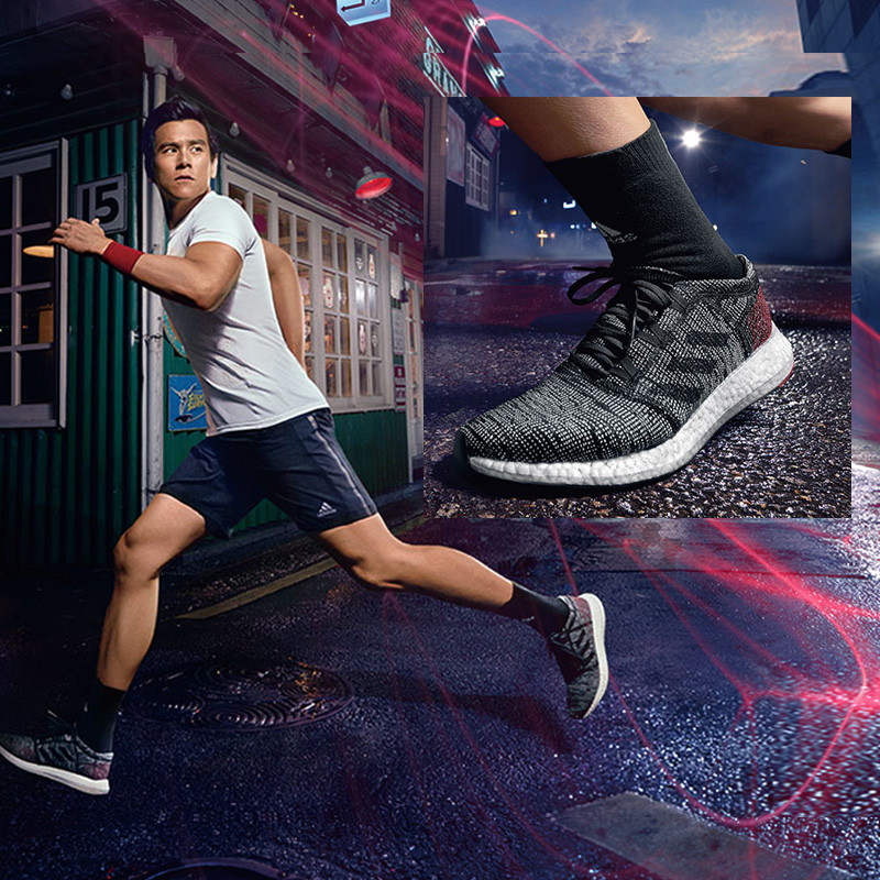 adidas Pureboost GO LTD 深灰/红色