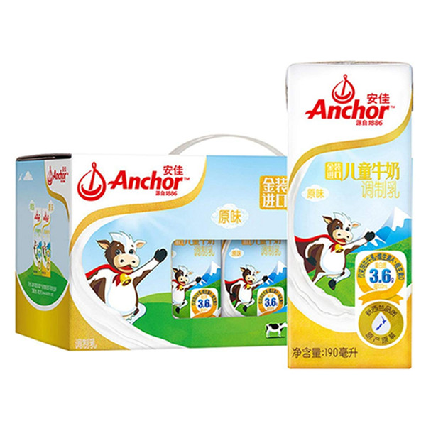 安佳Anchor金装儿童牛奶190ml*12礼盒装