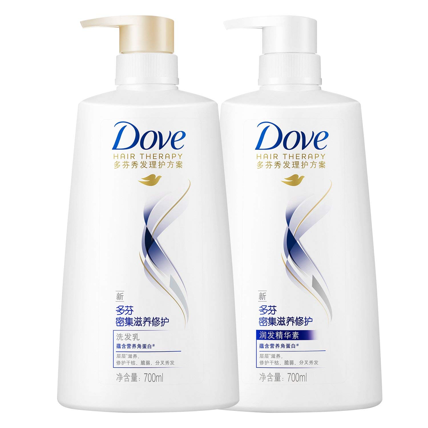 多芬 密集滋养修护洗发乳700ml+精华素700ml