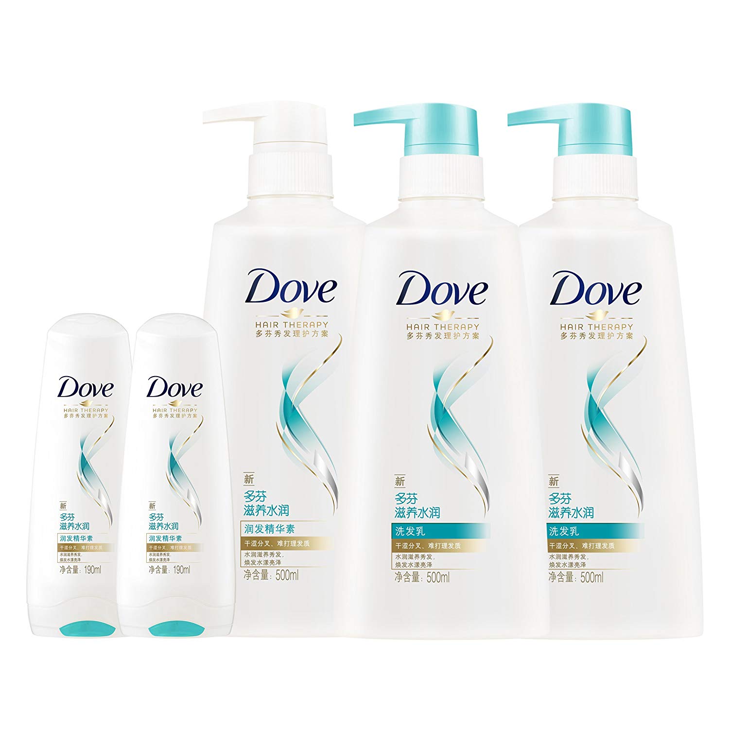 多芬 滋养水润洗500ml*2+精华素500ml+190ml*2
