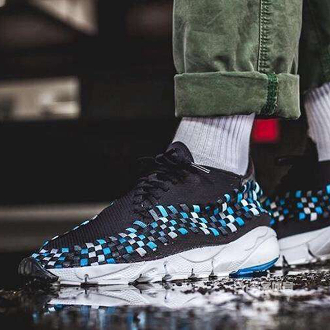 Nike Air Footscape Woven  黑蓝格子