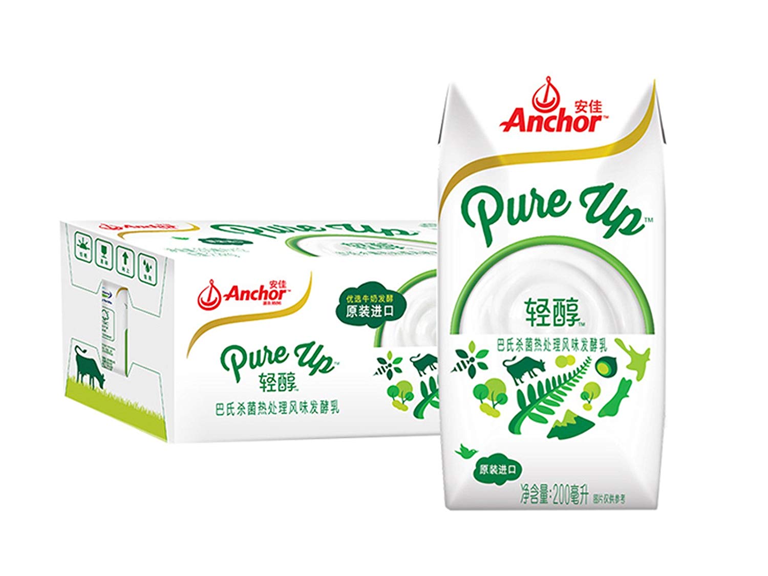 安佳 轻醇巴氏杀菌热处理风味发酵乳200ml*12