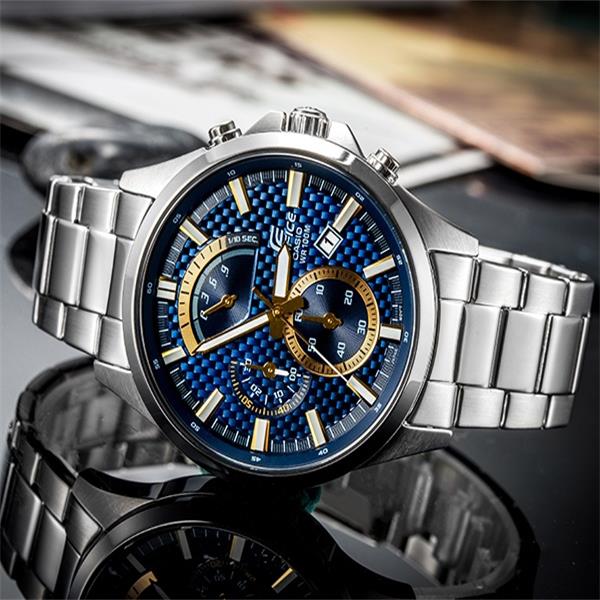 卡西欧休闲商务钢带男士石英手表EFV-530D-2AVUDF