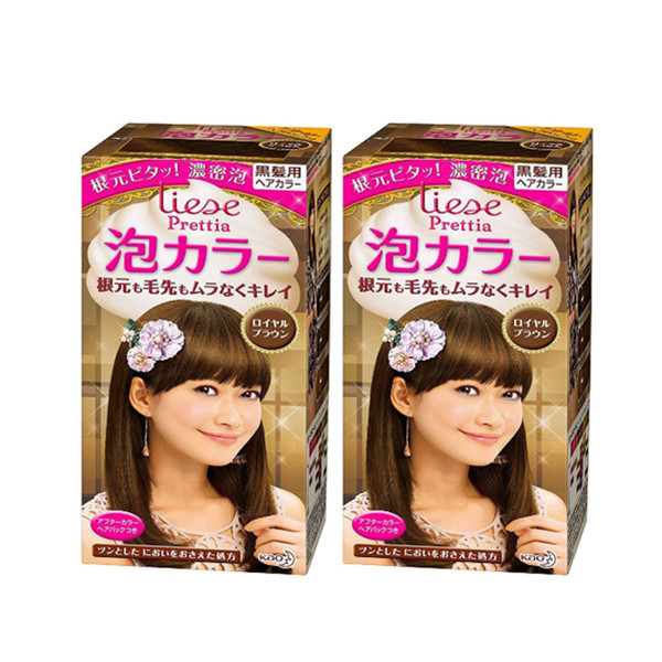 KAO花王莉婕泡沫染发剂皇室棕色108g*2