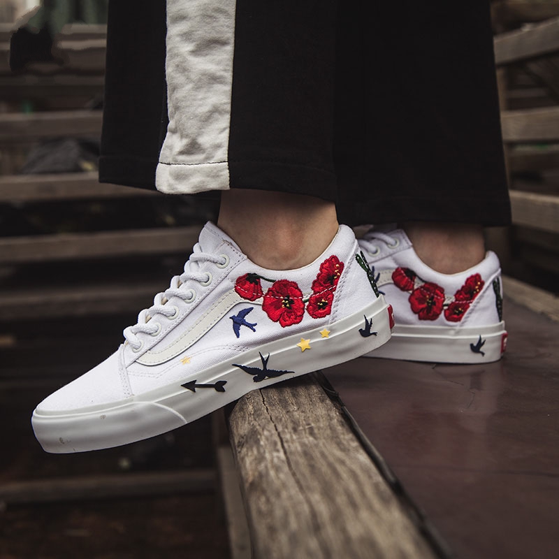 Vans Old Skool 白色刺绣