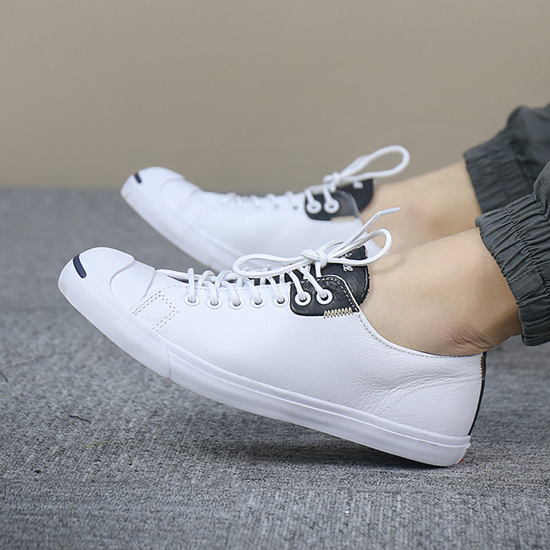 Converse Jack Purcell 纯白黑鞋舌