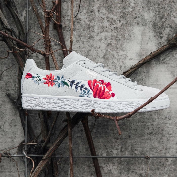 Puma Suede Classic 灰白绣花