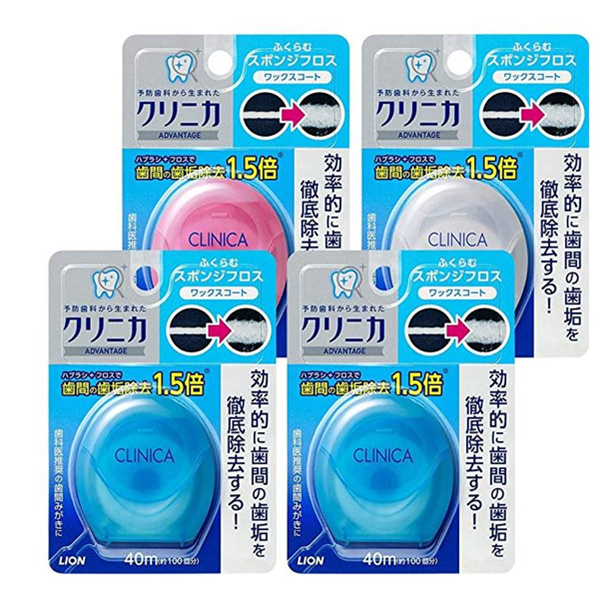 日本狮王 CLINICA 尼龙质遇水膨胀牙线 40m*4个
