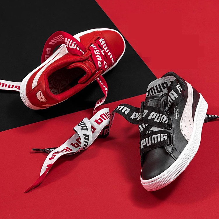 Puma Basket Heart 白黑字母