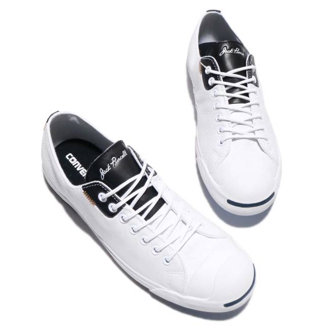 Converse Jack Purcell 纯白黑鞋舌