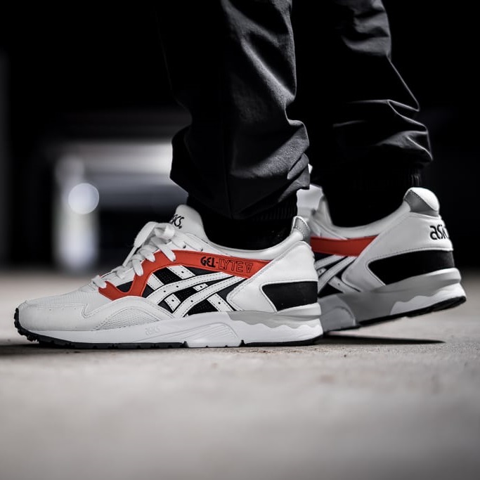 Asics Gel-Lyte V 白黑色/橙红