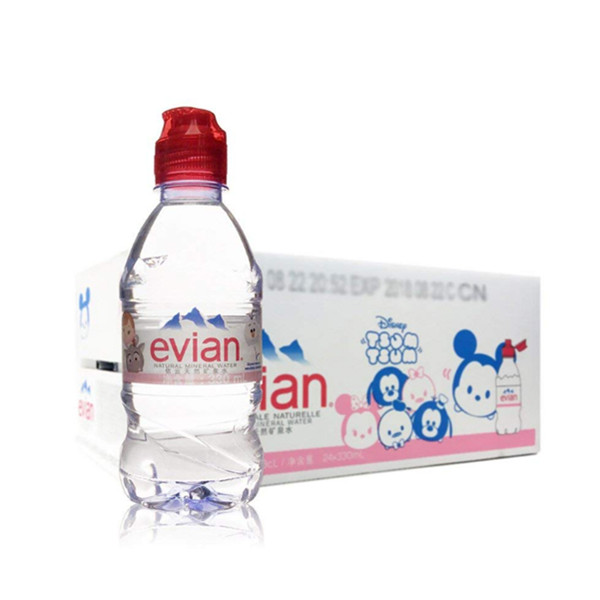 Evian依云天然矿泉水塑料瓶卡通装330ml*24(法国进口)