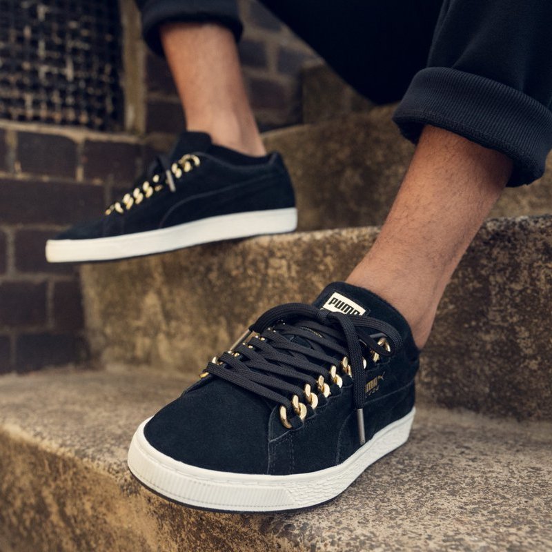 Puma Suede Classic 黑白金属链子