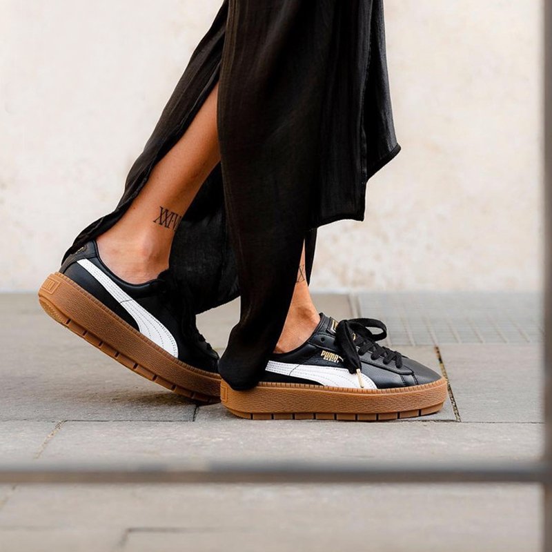 Puma Platform Trace 黑白棕