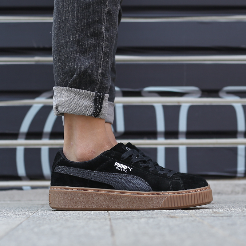 Puma Suede Platform Rihana  黑棕金字