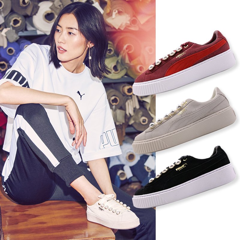 Puma Suede Platform Rihana  黑金珍珠