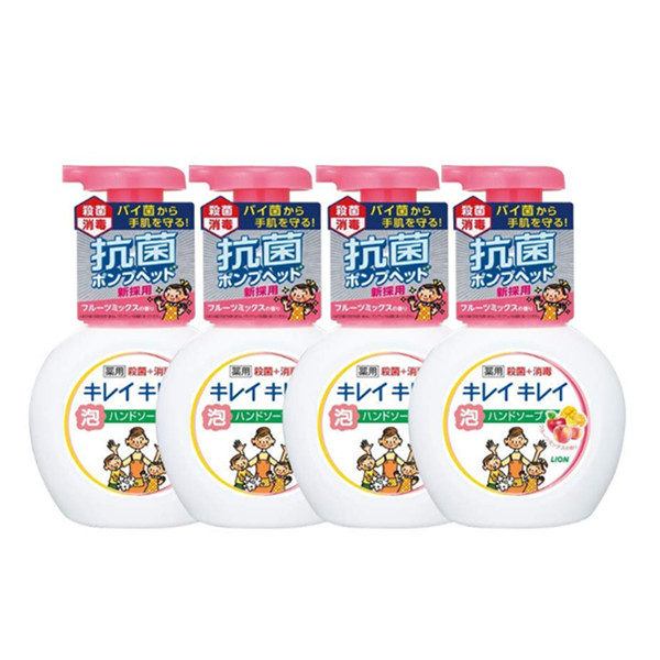 日本狮王水果香型全植物弱酸性泡沫洗手液250ml*4